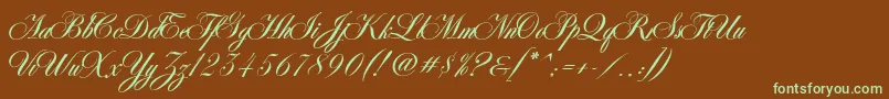 Шрифт AntonellaScript – зелёные шрифты на коричневом фоне