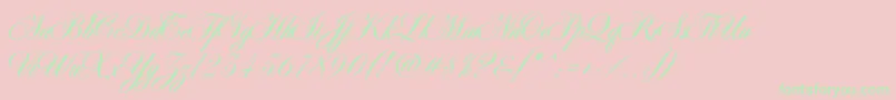 AntonellaScript-Schriftart – Grüne Schriften auf rosa Hintergrund