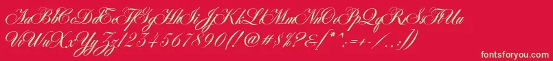 AntonellaScript Font – Green Fonts on Red Background
