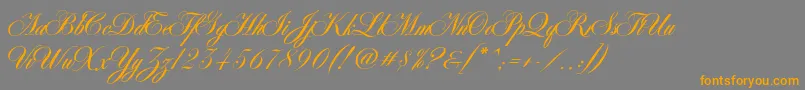Czcionka AntonellaScript – pomarańczowe czcionki na szarym tle