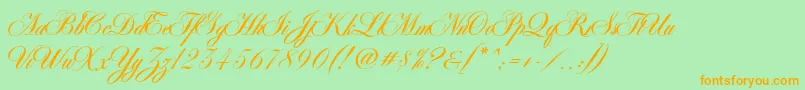 AntonellaScript Font – Orange Fonts on Green Background