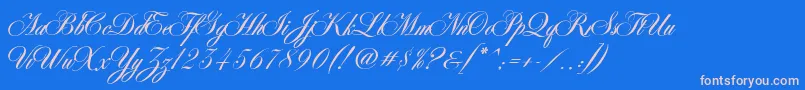 AntonellaScript Font – Pink Fonts on Blue Background