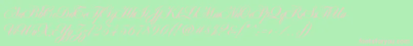 AntonellaScript-Schriftart – Rosa Schriften auf grünem Hintergrund