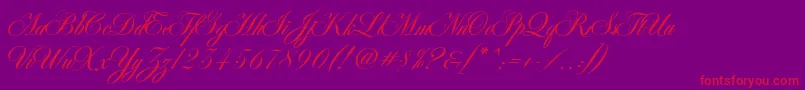 AntonellaScript-Schriftart – Rote Schriften auf violettem Hintergrund