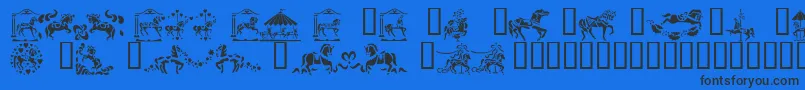 CarouselHorses Font – Black Fonts on Blue Background