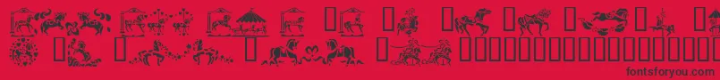 CarouselHorses-Schriftart – Schwarze Schriften auf rotem Hintergrund