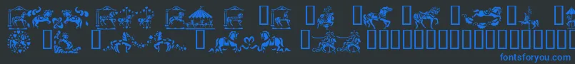 CarouselHorses Font – Blue Fonts on Black Background