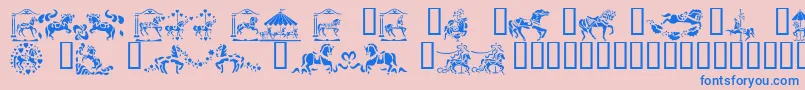 CarouselHorses Font – Blue Fonts on Pink Background