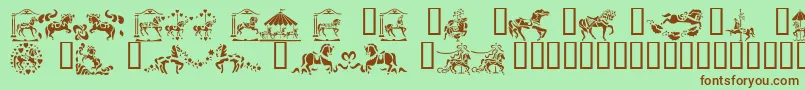 CarouselHorses Font – Brown Fonts on Green Background