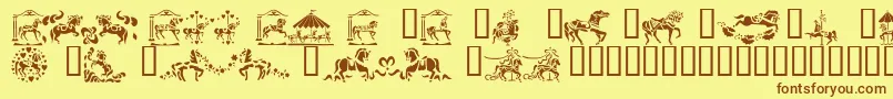 CarouselHorses Font – Brown Fonts on Yellow Background