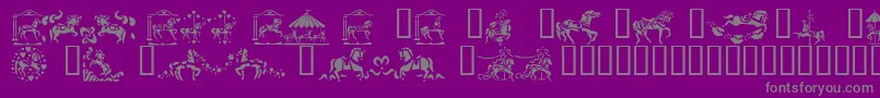 CarouselHorses-Schriftart – Graue Schriften auf violettem Hintergrund