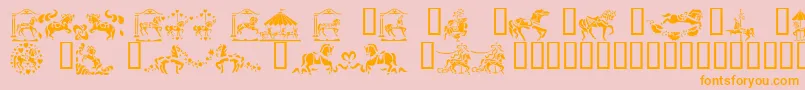 CarouselHorses Font – Orange Fonts on Pink Background