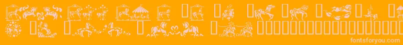 CarouselHorses Font – Pink Fonts on Orange Background