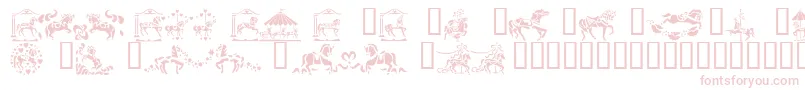 CarouselHorses-Schriftart – Rosa Schriften auf weißem Hintergrund