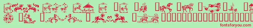 CarouselHorses Font – Red Fonts on Green Background