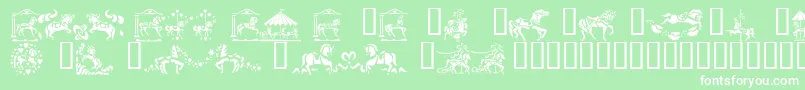 CarouselHorses-Schriftart – Weiße Schriften auf grünem Hintergrund