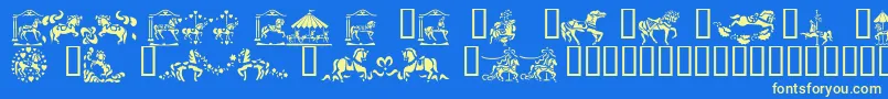 CarouselHorses Font – Yellow Fonts on Blue Background