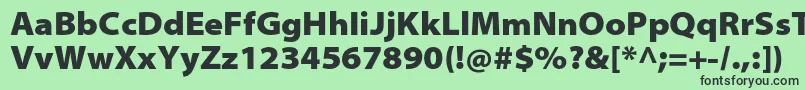 フォントMyriadproBlacksemiext – 緑の背景に黒い文字