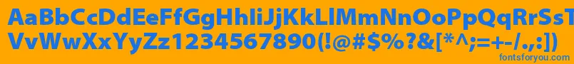 MyriadproBlacksemiext Font – Blue Fonts on Orange Background