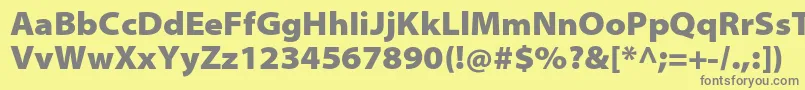 MyriadproBlacksemiext Font – Gray Fonts on Yellow Background