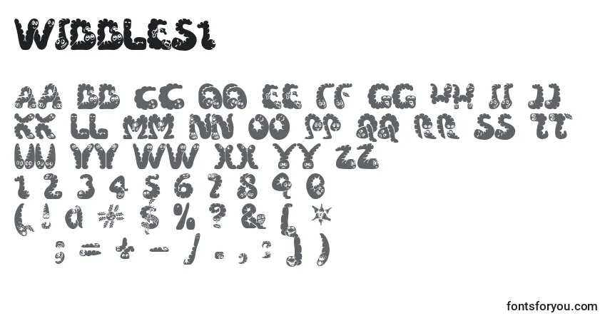 A fonte Wibbles1 – alfabeto, números, caracteres especiais