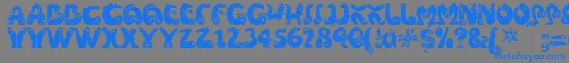 Wibbles1-Schriftart – Blaue Schriften auf grauem Hintergrund