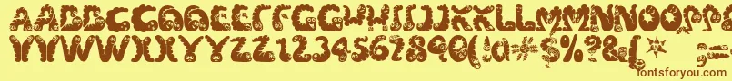 Wibbles1 Font – Brown Fonts on Yellow Background