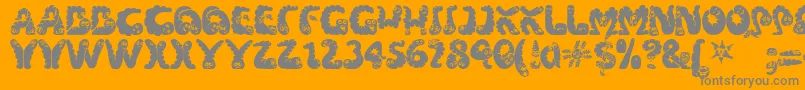 Wibbles1-Schriftart – Graue Schriften auf orangefarbenem Hintergrund