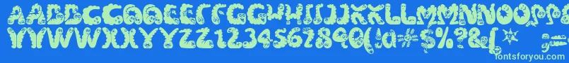 Шрифт Wibbles1 – зелёные шрифты на синем фоне