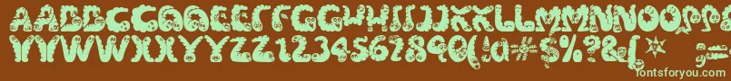 Wibbles1 Font – Green Fonts on Brown Background