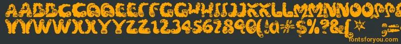 Wibbles1 Font – Orange Fonts on Black Background