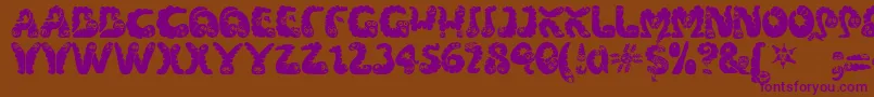 Wibbles1 Font – Purple Fonts on Brown Background