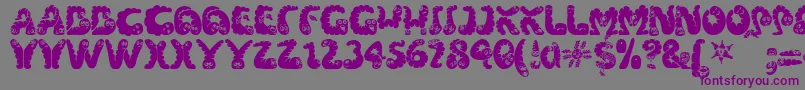 Wibbles1-Schriftart – Violette Schriften auf grauem Hintergrund