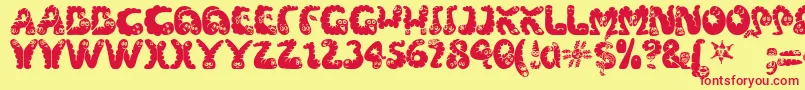 Wibbles1 Font – Red Fonts on Yellow Background