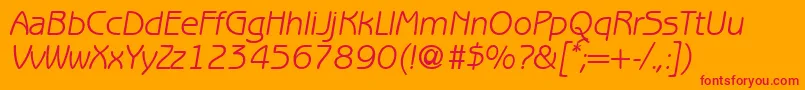 BenjaminsansRegularitalic Font – Red Fonts on Orange Background