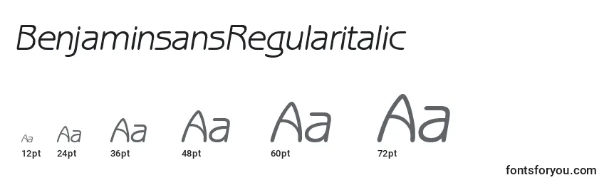 Размеры шрифта BenjaminsansRegularitalic