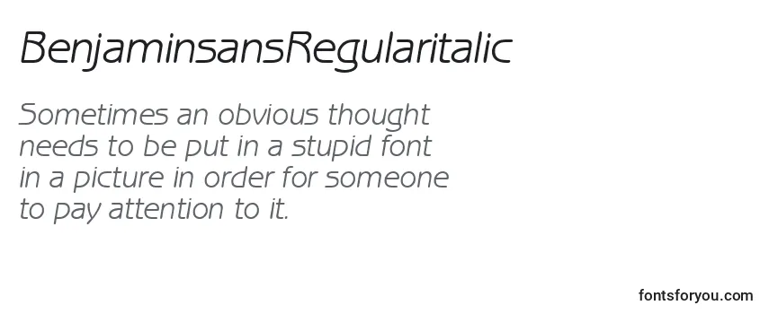 BenjaminsansRegularitalic Font