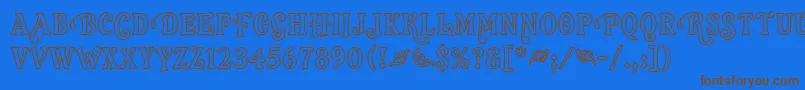 OrlandoLetPlain.1.0-Schriftart – Braune Schriften auf blauem Hintergrund