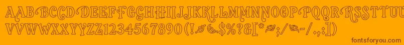 Fonte OrlandoLetPlain.1.0 – fontes marrons em um fundo laranja