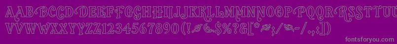 フォントOrlandoLetPlain.1.0 – 紫の背景に灰色の文字