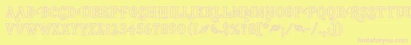 OrlandoLetPlain.1.0 Font – Pink Fonts on Yellow Background