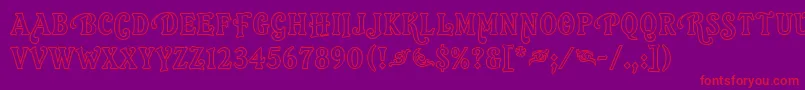 OrlandoLetPlain.1.0 Font – Red Fonts on Purple Background