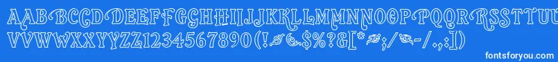 Weitere Informationen zur OrlandoLetPlain.1.0-Schriftart OrlandoLetPlain.1.0-Schriftart – Weiße Schriften auf blauem Hintergrund