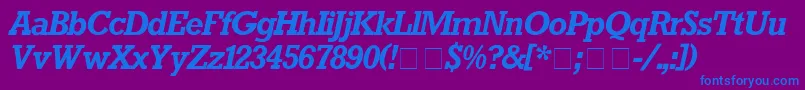 RockwellBolditalic Font – Blue Fonts on Purple Background