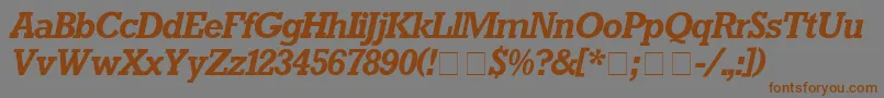 RockwellBolditalic Font – Brown Fonts on Gray Background