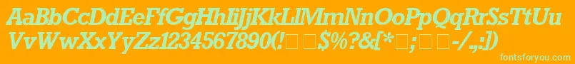 RockwellBolditalic Font – Green Fonts on Orange Background