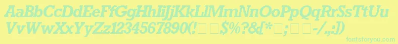 RockwellBolditalic Font – Green Fonts on Yellow Background