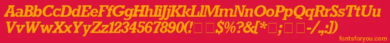 RockwellBolditalic Font – Orange Fonts on Red Background