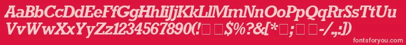 RockwellBolditalic Font – Pink Fonts on Red Background