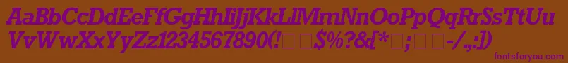 RockwellBolditalic-Schriftart – Violette Schriften auf braunem Hintergrund